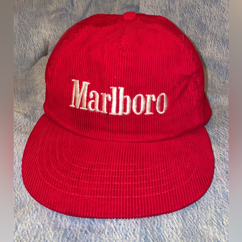 🚬💥Vintage Deadstock Marlboro Cigarettes Corduroy Snapback Hat💥🚬